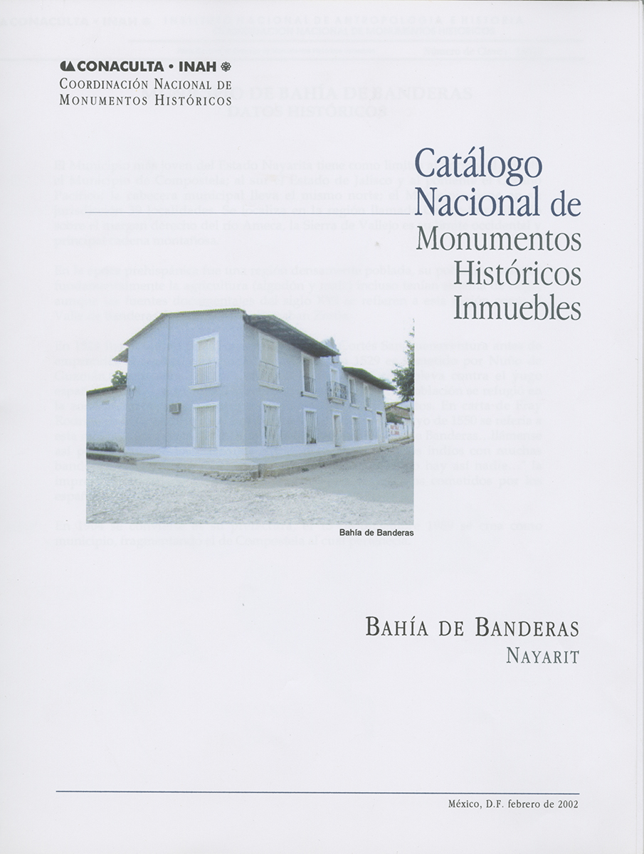 Portada del catálogo de bienes patrimoniales.  (AGP 01-360, AAM-FA/UNAM)