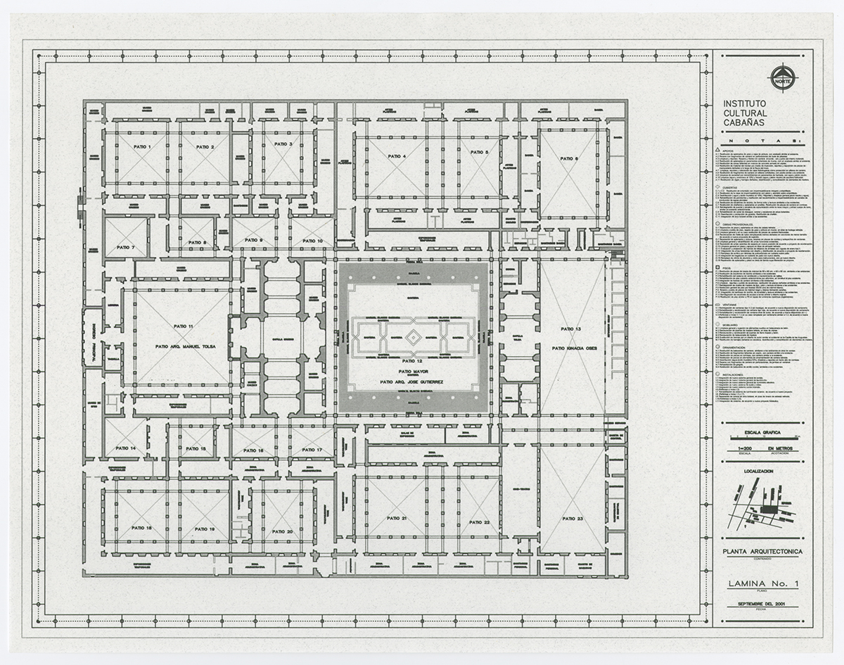 Propuesta para el Patio Mayor. (AGP 03-200, AAM-FA/UNAM)