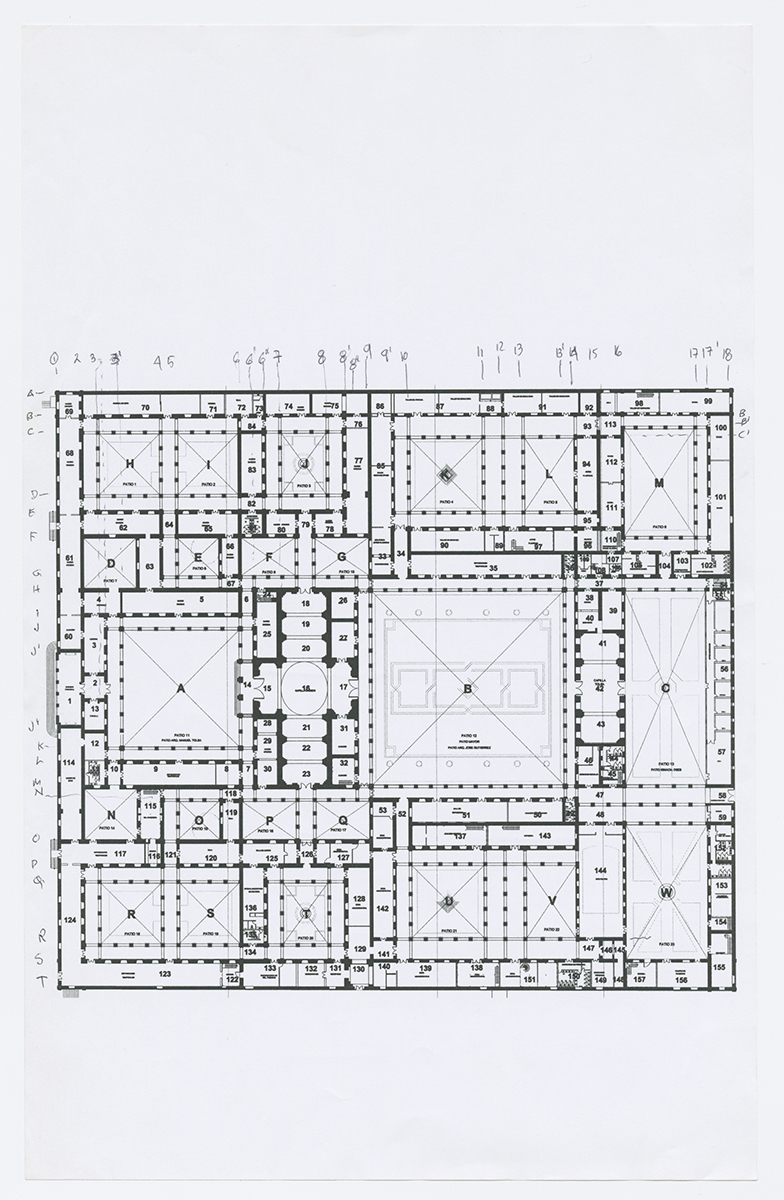 Planta arquitectónica antes de la propuesta. (AGP 03-200, AAM-FA/UNAM)