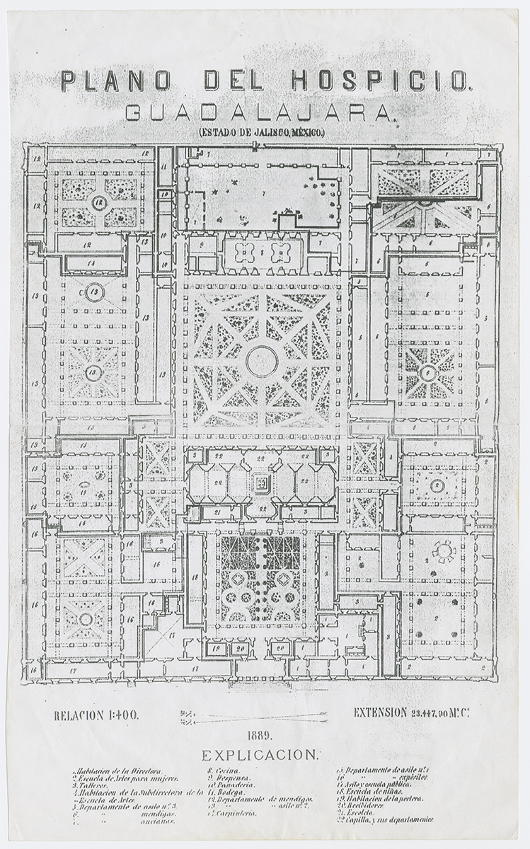 Facsimilar de plano histórico. (AGP 03-200, AAM-FA/UNAM)