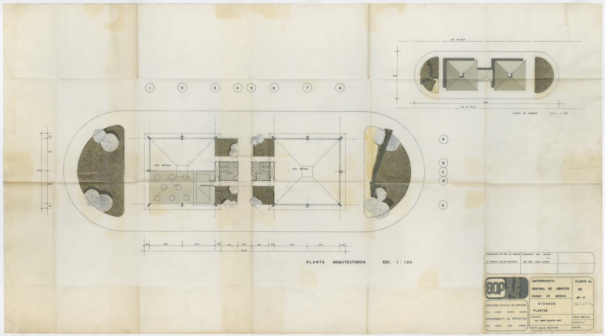 Planta de kiosco tipo. (AGP 69-100, AAM-FA/UNAM)